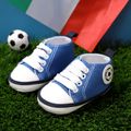 Baby / Toddler Football Soccer Pattern Lace Up Prewalker Shoes Blue image 2