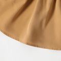 Toddler Girl Lapel Collar Button Design Belted Long-sleeve Khaki Dress Khaki image 3