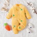 Baby Carrot Allover Fluffy Long-sleeve Jumpsuit Yellow