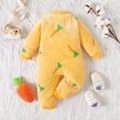 Baby Carrot Allover Fluffy Long-sleeve Jumpsuit Yellow