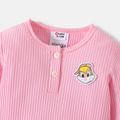 Looney Tunes Baby Girl 100% Cotton Rib Knit Long-sleeve Animal Embroidered Romper Pink image 4