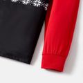 Superman Family Matching Christmas Snowflake Print Graphic Raglan-sleeve Pajamas Sets (Flame Resistant) ColorBlock image 5
