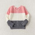 Mommy and Me Colorblock Knitted V Neck Long-sleeve Sweater ColorBlock image 5