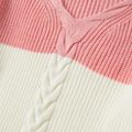Mommy and Me Colorblock Knitted V Neck Long-sleeve Sweater ColorBlock image 3