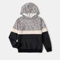 Mommy and Me Leopard Colorblock Long-sleeve Hoodies Multi-color image 2