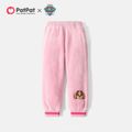 Flanell-Fleece-Hose mit Paw Patrol-Aufnäher für Kleinkinder, Mädchen/Jungen, bestickt Hell rosa image 1