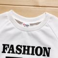 Toddler Boy Letter Print Raglan Sleeve Pullover Sweatshirt White image 4