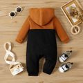 Baby Boy Colorblock Long-sleeve Hooded Waffle Jumpsuit ColorBlock image 2