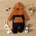 Baby Boy Colorblock Long-sleeve Hooded Waffle Jumpsuit ColorBlock image 1