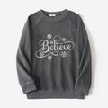 Family Matching Snowflake & Letter Embroidered Thickened Polar Fleece Long-sleeve Sweatshirts Red image 2