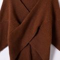 Toddler Girl Trendy Twist Front Brown Knit Sweater Brown image 4