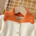 2pcs Toddler Girl Sweet Ruffled Doll Collar Knit Jacket and Blend Skirt Orange