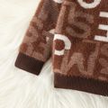 Toddler Boy Trendy Letter Print Mink Cashmere Sweater Coffee image 4