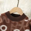 Toddler Boy Trendy Letter Print Mink Cashmere Sweater Coffee image 3