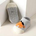 Socken mit Cartoon-Dinosaurier-Muster für Babys/Kleinkinder grau image 1