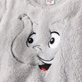 Toddler Boy Pretty Animal Embroidered Fleece Fluffy Sweatshirt Light Grey image 4