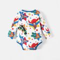 DC Super Friends Baby Boy Allover Print Long-sleeve Romper White image 3