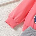 2pcs Kid Girl Character Print Pink Sweatshirt and Elasticized Skirt Set Pink image 4