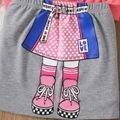 2pcs Kid Girl Character Print Pink Sweatshirt and Elasticized Skirt Set Pink image 5