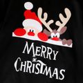 2pcs Kid Girl Christmas Long-sleeve Black Tee and Plaid Suspender Skirt Set Red image 3