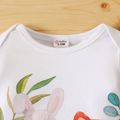 Baby Boy/Girl 95% Cotton Long-sleeve Multi Animal Print White Jumpsuit Colorful image 3