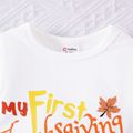Thanksgiving Day 2pcs Baby Boy/Girl Turkey & Letter Print Long-sleeve Romper and Pants Set Brown image 3
