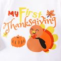 Thanksgiving Day 2pcs Baby Boy/Girl Turkey & Letter Print Long-sleeve Romper and Pants Set Brown image 4