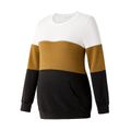 Maternity Color Block Long-sleeve Pullover Multi-color image 1
