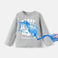 Go-Neat Water Repellent and Stain Resistant Daddy and Me Fist & Letter Print Grey Long-sleeve Tee Grey image 4