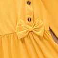 Kid Girl 3D Bowknot Button Design Long-sleeve Ginger Dress Ginger image 3