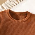 Kid Boy/Kid Girl Solid Color Basic Knit Sweater Coffee image 5