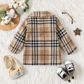 Baby Boy Plaid Lapel Collar Long-sleeve Double Breasted Wool Blend Coat PLAID image 3
