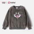 Looney Tunes Kid Girl/Boy Bugs Bunny Embroidered Fuzzy Fleece Sweatshirt Grey image 1