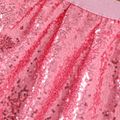 2pcs Kid Girl Unicorn Letter Print Sweatshirt and Sequined Pink Skirt Set Black image 5