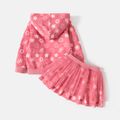 L.O.L. SURPRISE! 2pcs Toddler Girl Heart Star Print Hoodie Sweatshirt and Mesh Splice Skirt Set Pink image 2