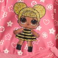 L.O.L. SURPRISE! 2pcs Toddler Girl Heart Star Print Hoodie Sweatshirt and Mesh Splice Skirt Set Pink image 3