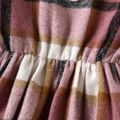 Toddler Girl Doll Collar Plaid Bowknot Design Long-sleeve Dress Pink image 4