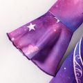 Kid Girl Unicorn Print Long Bell sleeves Dress Purple image 4
