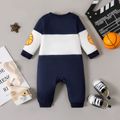 Baby Boy Basketball & Letter Print Long-sleeve Colorblock Jumpsuit Tibetanblue image 2