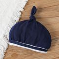 3pcs Baby Boy Penguin Print Blue Striped Long-sleeve Romper and Footed Pants with Hat Set blue+white image 5