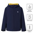 Activewear Kid Boy/Kid Girl Solid Color Water Resistant Fleece Lined Hooded Jacket Tibetanblue image 1