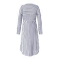 فستان طويل الأكمام بأزرار مخططة للإرضاع أبيض غامق image 4