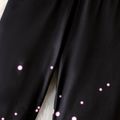 Kid Girl Unicorn Print/Polka dots Elasticized Leggings Black image 4
