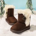 Toddler / Kid Fluffy Trim Thermal Snow Boots Coffee image 2