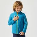 Activewear Kid Boy Letter Print Stand Collar Polar Fleece Jacket Seablue image 5