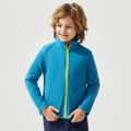 Activewear Kid Boy Letter Print Stand Collar Polar Fleece Jacket Seablue image 2