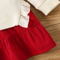 فستان طفلة بأكمام طويلة مزين بكشكش أحمر image 5