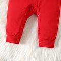 New Year Baby Boy/Girl Letter & Number Print Long-sleeve Jumpsuit Red image 5