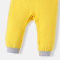 Looney Tunes Baby Boy/Girl 95% Cotton Long-sleeve Faux-two Animal Embroidered Jumpsuit Pale Yellow image 3