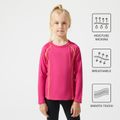Activewear Kid Girl Colorblock Long Raglan Sleeve Breathable Tee Roseo image 1